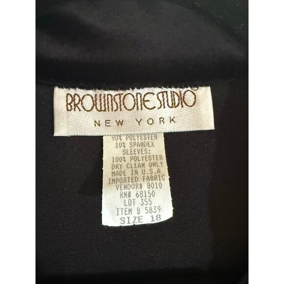 Vintage Brownstone Studio New York Black Jacket Size 18 (064) - Picture 2 of 9